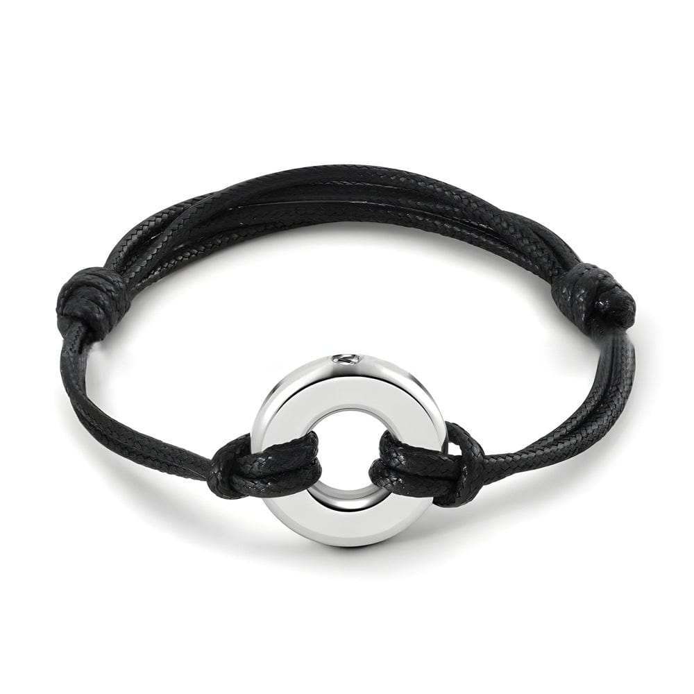 THE MEN THING Leather Bracelet OMEN LINK - Pure Stainless Steel Alloy Adjustable Bracelet for Men & Boys