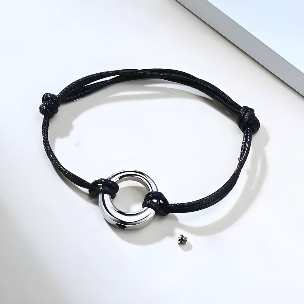 THE MEN THING Leather Bracelet OMEN LINK - Pure Stainless Steel Alloy Adjustable Bracelet for Men & Boys