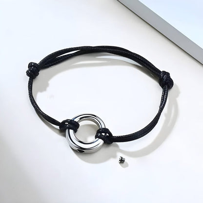 THE MEN THING Leather Bracelet OMEN LINK - Pure Stainless Steel Alloy Adjustable Bracelet for Men & Boys