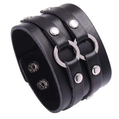 THE MEN THING Leather Bracelet RAGE LOCK - Genuine Braided Leather Bracelet Set for Men & Boys (8 inch)
