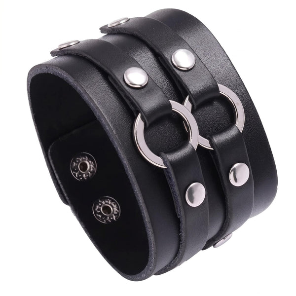 RAGE LOCK - Genuine Braided Leather Bracelet Set for Men & Boys (8 inch)