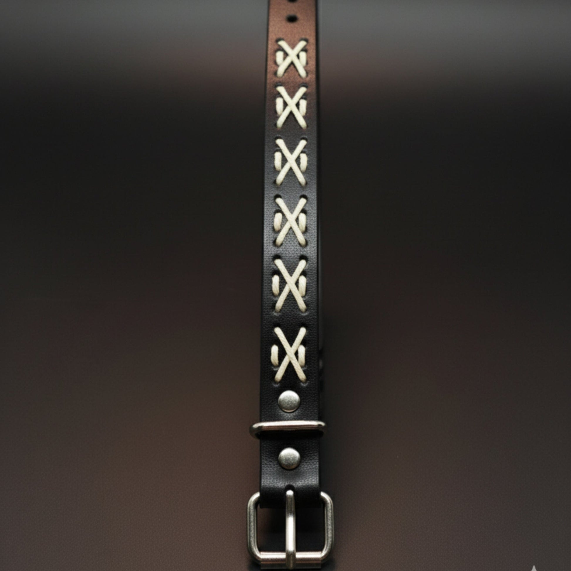 THE MEN THING Leather Bracelet REBEL STITCH - 18mm Genuine Leather Adjustable Bracelet for Men & Boys (9 inch)