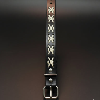 THE MEN THING Leather Bracelet REBEL STITCH - 18mm Genuine Leather Adjustable Bracelet for Men & Boys (9 inch)