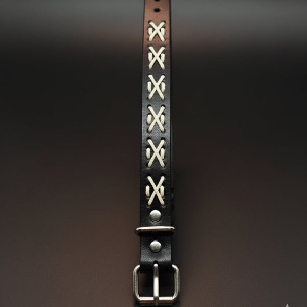 REBEL STITCH - 18mm Genuine Leather Adjustable Bracelet for Men & Boys (9 inch)