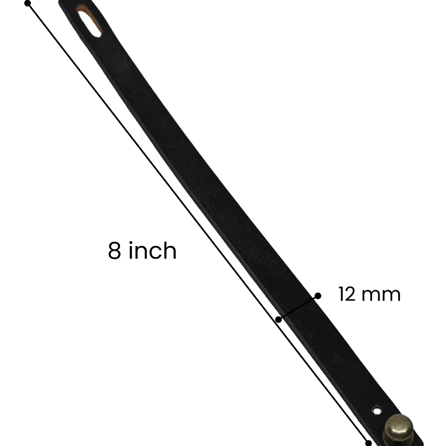 THE MEN THING Leather Bracelet SILENT ROGUE STRAP - 12mm Genuine Leather Bracelet with Stainless Steel  Stud button Closure for Men & Boys (8 inch)