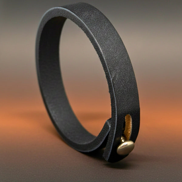 SILENT ROGUE STRAP - 12mm Genuine Leather Bracelet with Stainless Steel  Stud button Closure for Men & Boys (8 inch)