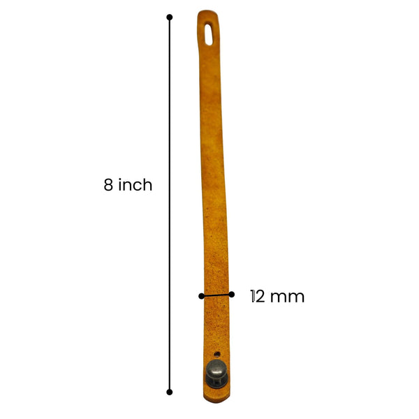 SILENT ROGUE STRAP - Camel Brown 12mm Genuine Leather Bracelet with Stainless Steel  Stud button Closure for Men & Boys (8 inch)