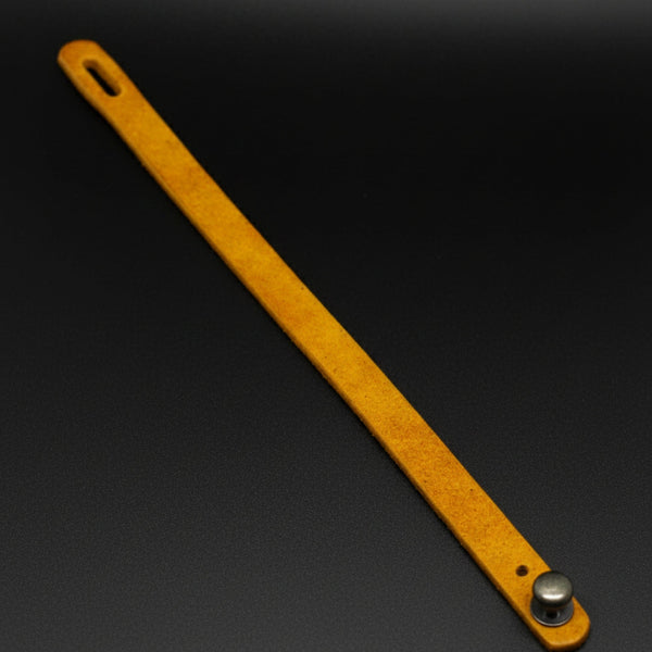 SILENT ROGUE STRAP - Camel Brown 12mm Genuine Leather Bracelet with Stainless Steel  Stud button Closure for Men & Boys (8 inch)