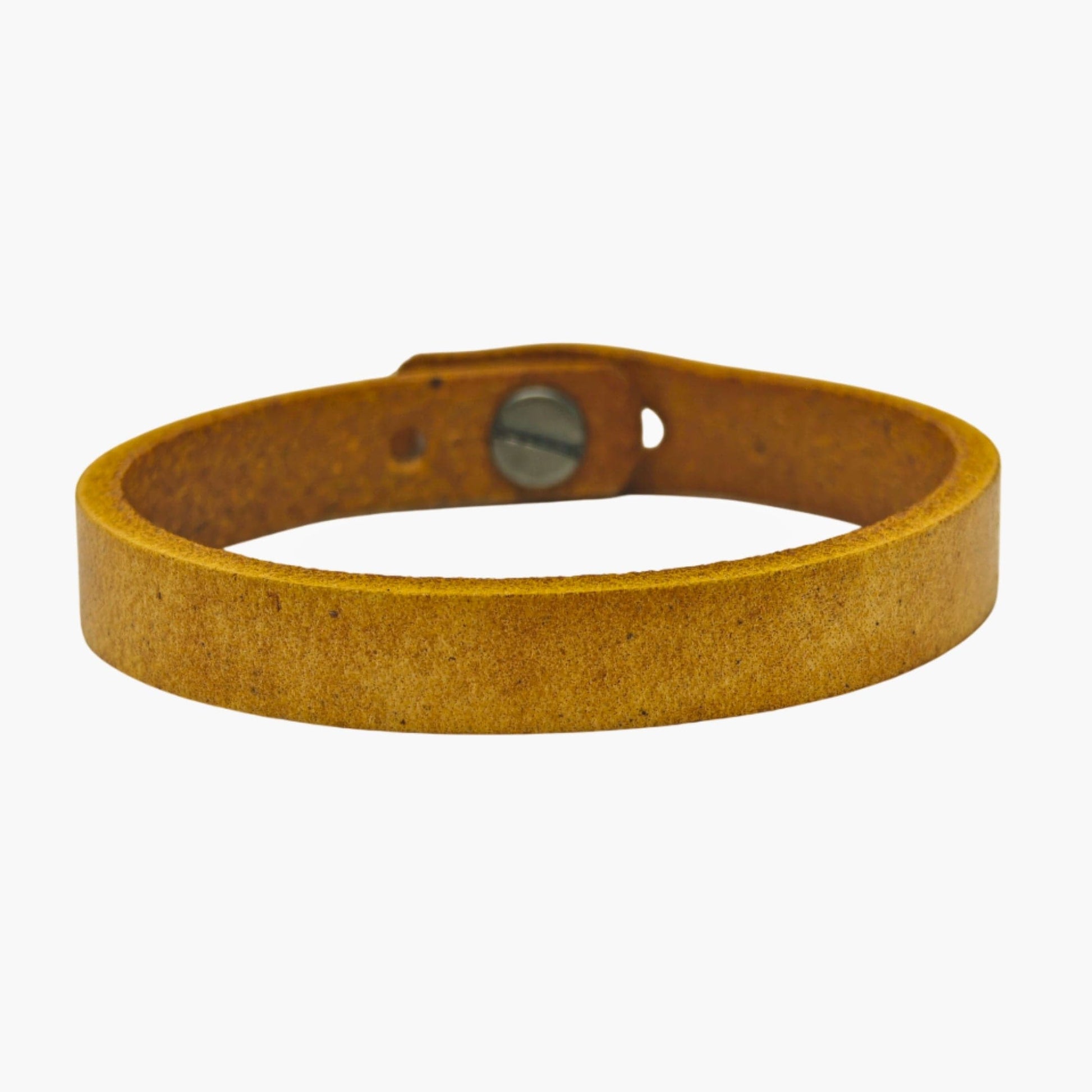 THE MEN THING Leather Bracelet SILENT ROGUE STRAP - Camel Brown 12mm Genuine Leather Bracelet with Stainless Steel  Stud button Closure for Men & Boys (8 inch)