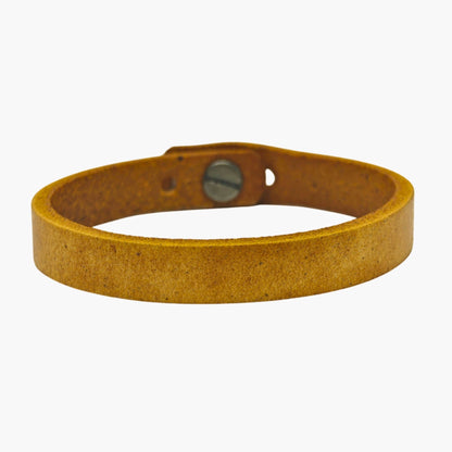 THE MEN THING Leather Bracelet SILENT ROGUE STRAP - Camel Brown 12mm Genuine Leather Bracelet with Stainless Steel  Stud button Closure for Men & Boys (8 inch)