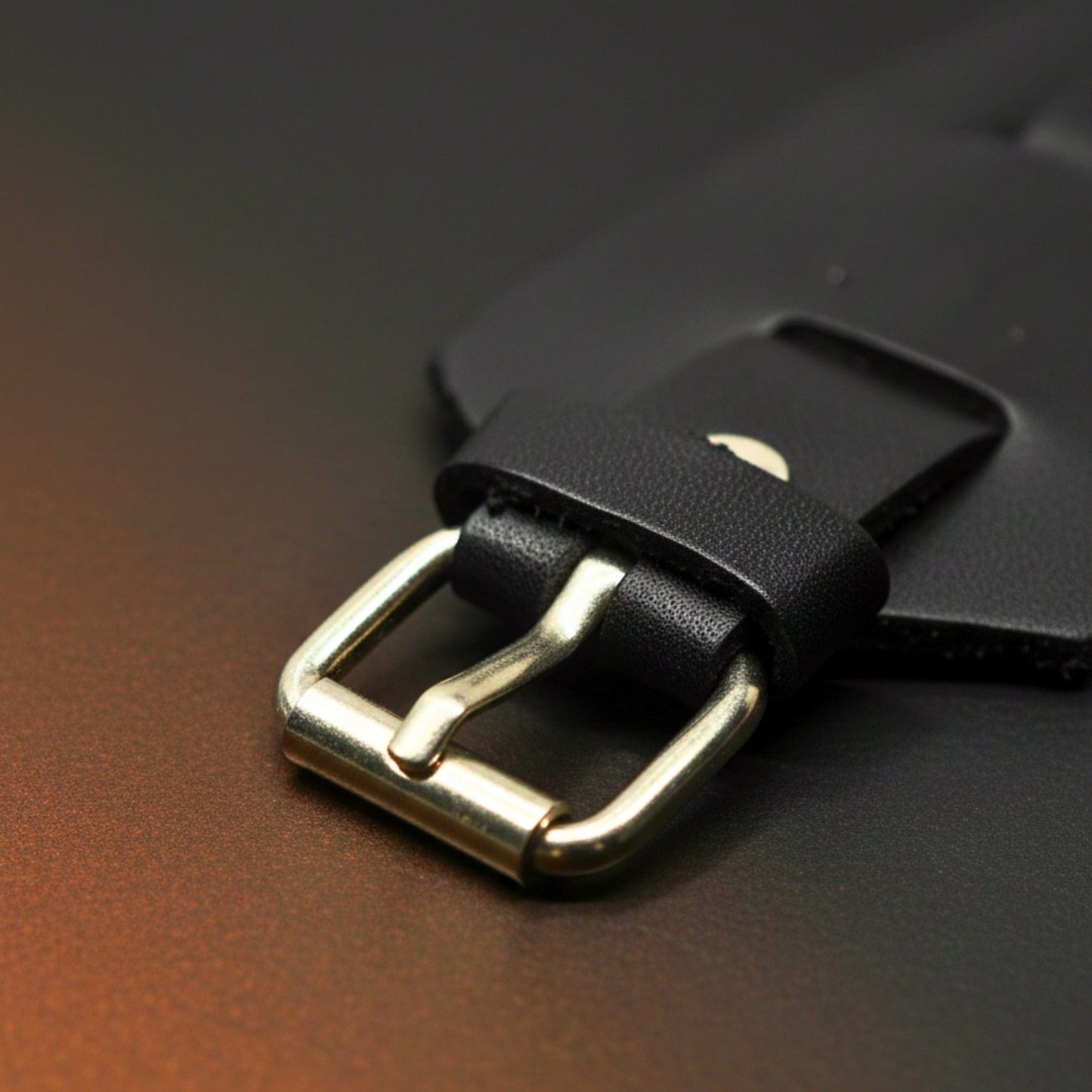 THE MEN THING Leather Bracelet STEALTH EDGE - 50mm Black Genuine Leather Adjustable Bracelet for Men & Boys (10.5 inch)