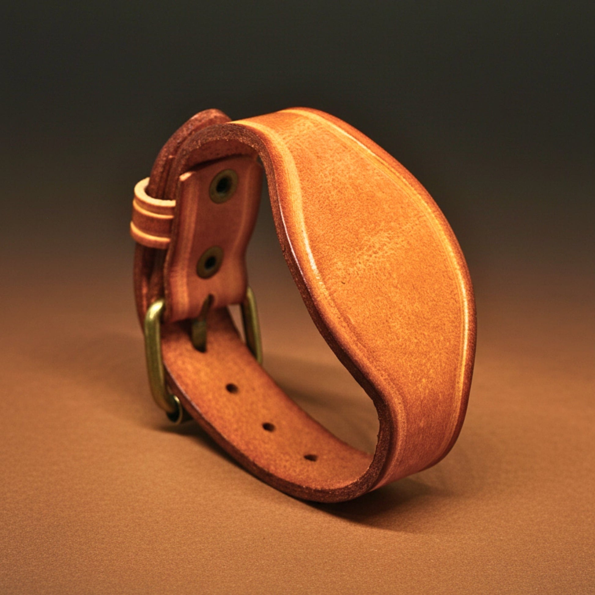 THE MEN THING Leather Bracelet TAVERNIX CUFF - 20mm Brown Genuine Leather Adjustable Bracelet for Men & Boys (9.5 inch)