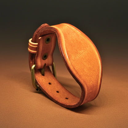 THE MEN THING Leather Bracelet TAVERNIX CUFF - 20mm Brown Genuine Leather Adjustable Bracelet for Men & Boys (9.5 inch)