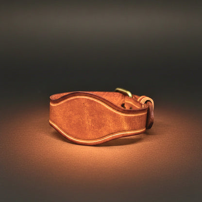 THE MEN THING Leather Bracelet TAVERNIX CUFF - 20mm Brown Genuine Leather Adjustable Bracelet for Men & Boys (9.5 inch)