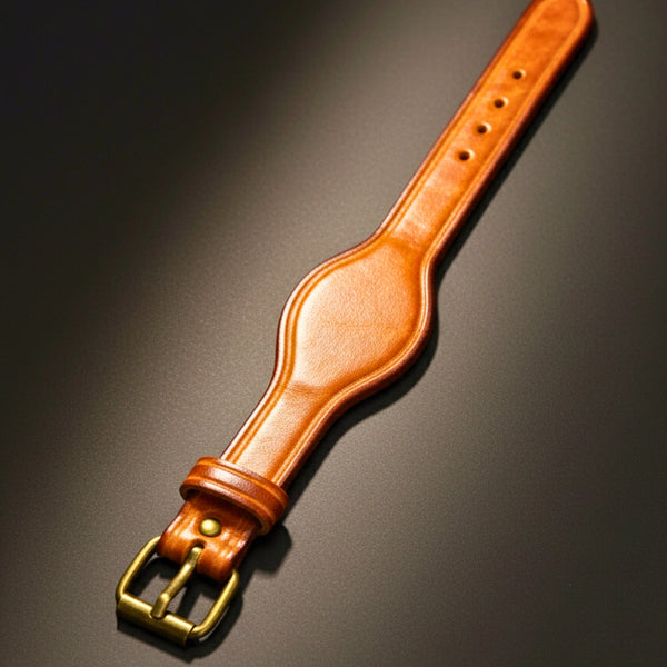 TAVERNIX CUFF - 20mm Brown Genuine Leather Adjustable Bracelet for Men & Boys (9.5 inch)