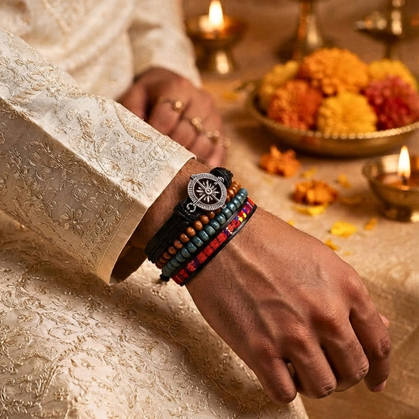 The Perfect Rakhi Gift For Every Brother – ADVENTURE STACK - Premium 4 Pcs Leather Bracelets With Timeless Style (8inch)