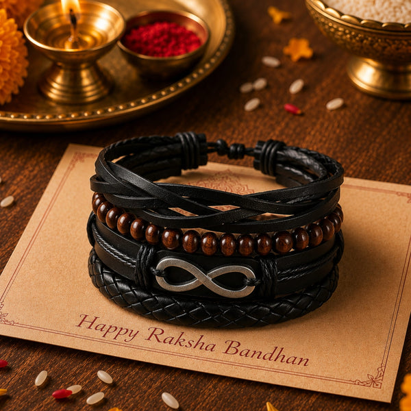 The Perfect Rakhi Gift For Every Brother – Forever Bound Premium Leather Bracelets With Timeless Style (8 Inch)