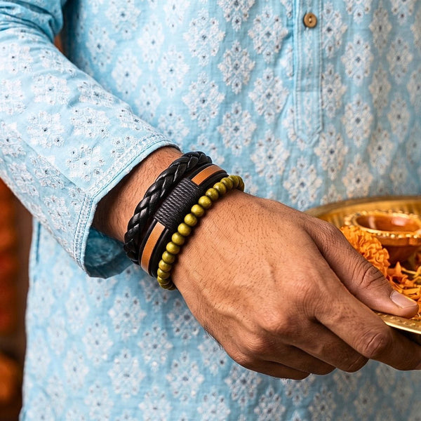 The Perfect Rakhi Gift For Every Brother – GROVE EDGE - Genuine Leather Bracelets With Timeless Style (Adjustable)