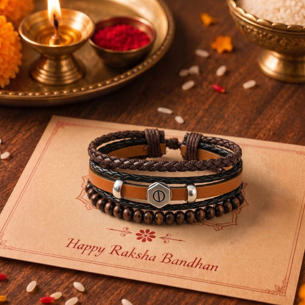 The Perfect Rakhi Gift For Every Brother – HEX BOLT BROWN - Leather Adjustable Bracelets With Timeless Style