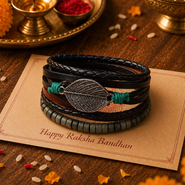 The Perfect Rakhi Gift For Every Brother – IRONFANG WRAP - Premium 3 Pcs Leather Bracelets With Timeless Style (8inch)