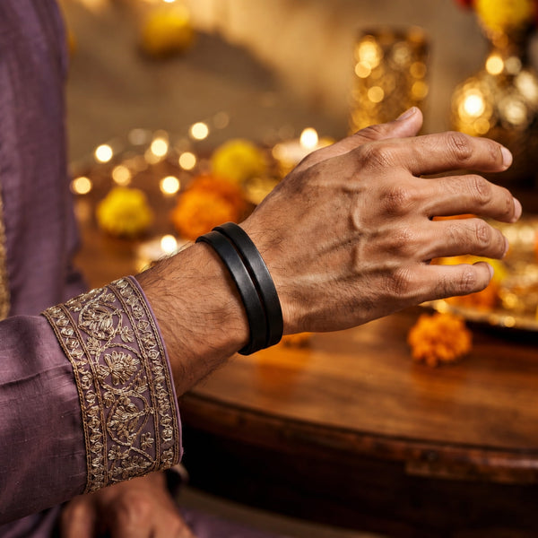 The Perfect Rakhi Gift For Every Brother – Outback Black Premium Leather Bracelets With Timeless Style (Adjustable)