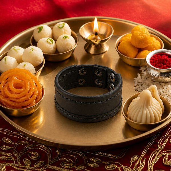 The Perfect Rakhi Gift For Every Brother – OUTLAW WRAP BLACK - Premium Leather Bracelets With Timeless Style (8inch)