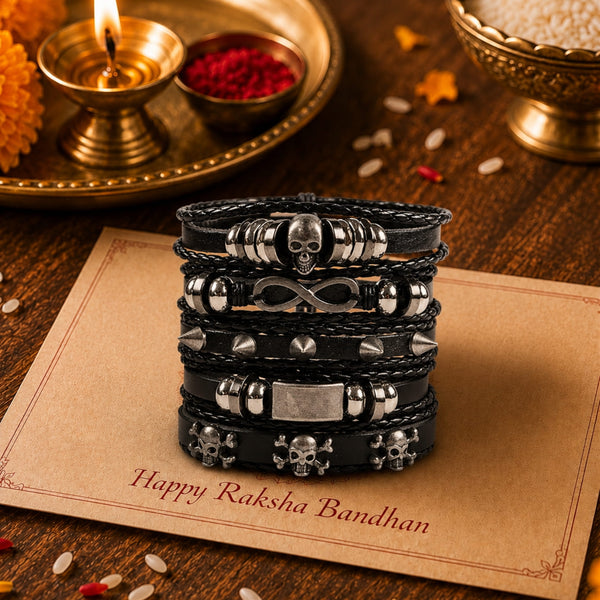 The Perfect Rakhi Gift For Every Brother – Shadowfang Premium Leather Bracelets With Timeless Style (8 Inch)
