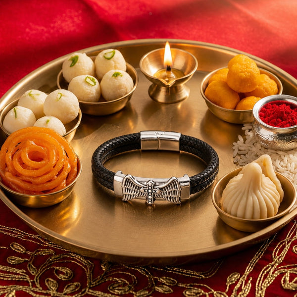 The Perfect Rakhi Gift For Every Brother – SKYWARD GRACE BLACK - Premium Leather Bracelets With Timeless Style (8inch)