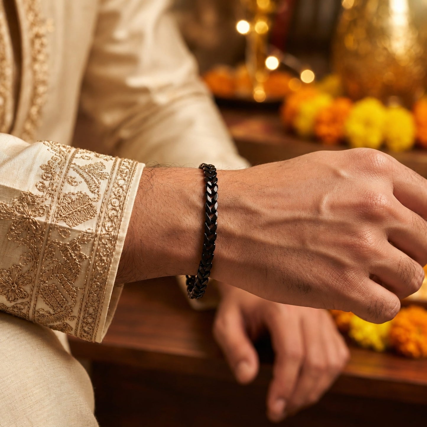 THE MEN THING Leather Bracelet The Perfect Rakhi Gift For Every Brother – TWIN TOUGH Premium Leather Bracelets With Timeless Style (8 Inch)