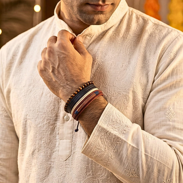 The Perfect Rakhi Gift For Every Brother – ZENITH BAND - Premium Leather Bracelets With Timeless Style (8inch)