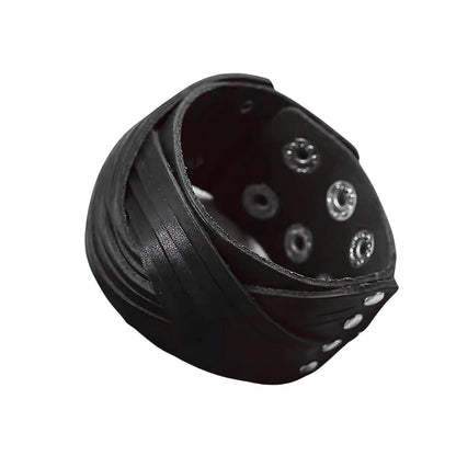 THE MEN THING Leather Bracelet TWISTBOUND BLACK - Genuine Braided Leather Bracelet Set for Men & Boys (8 inch)