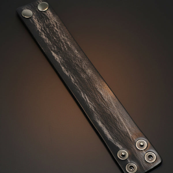 URBAN GRIT - 40mm Genuine Leather Adjustable Bracelet for Men & Boys (9 inch)