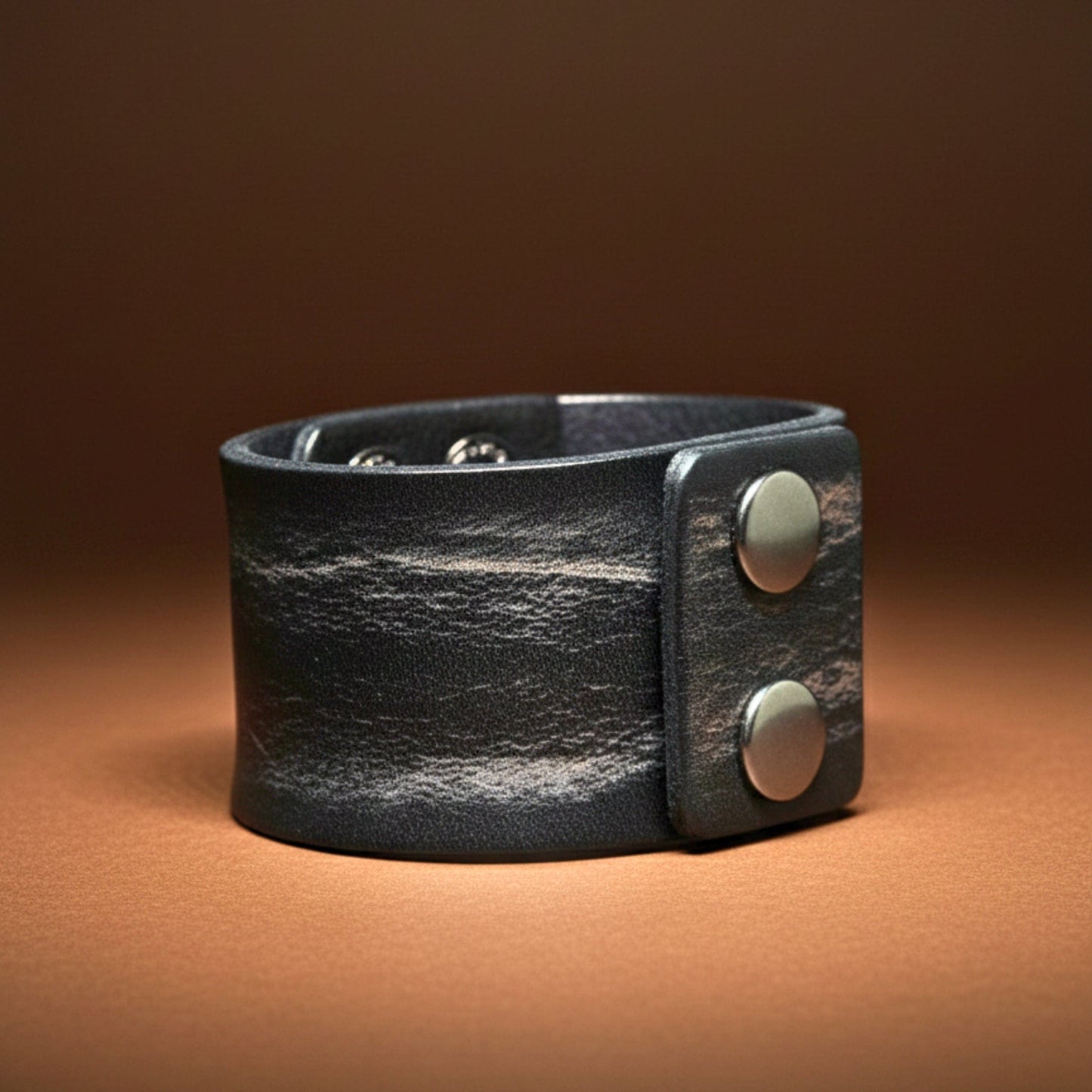 THE MEN THING Leather Bracelet URBAN GRIT - 40mm Genuine Leather Adjustable Bracelet for Men & Boys (9 inch)