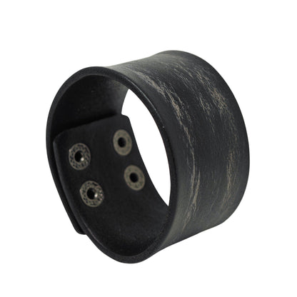 THE MEN THING Leather Bracelet URBAN GRIT - 40mm Genuine Leather Adjustable Bracelet for Men & Boys (9 inch)