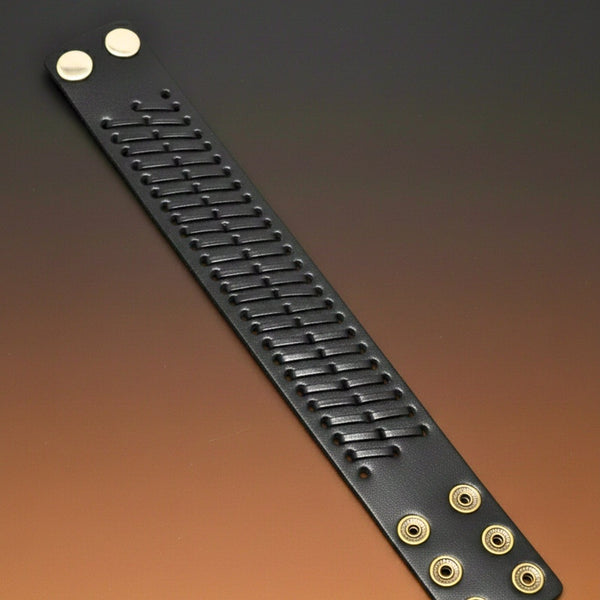 VIKING WEAVE - 35mm Genuine Leather Adjustable Bracelet for Men & Boys (8-8.5-9 inch)