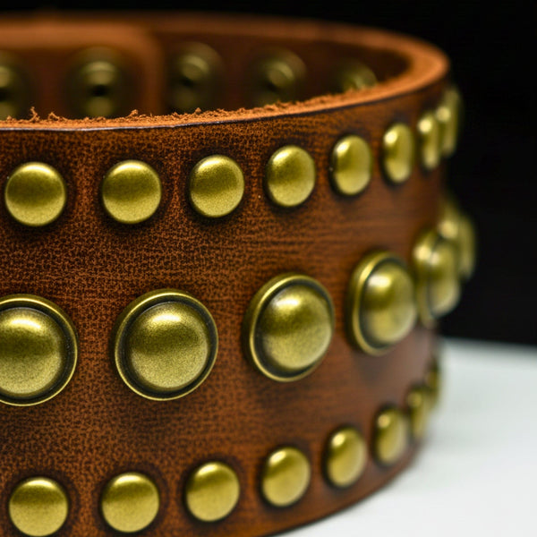 VINTAGE VALOR - 40.7mm Brown Genuine Leather Adjustable Bracelet for Men & Boys (9.3 inch)