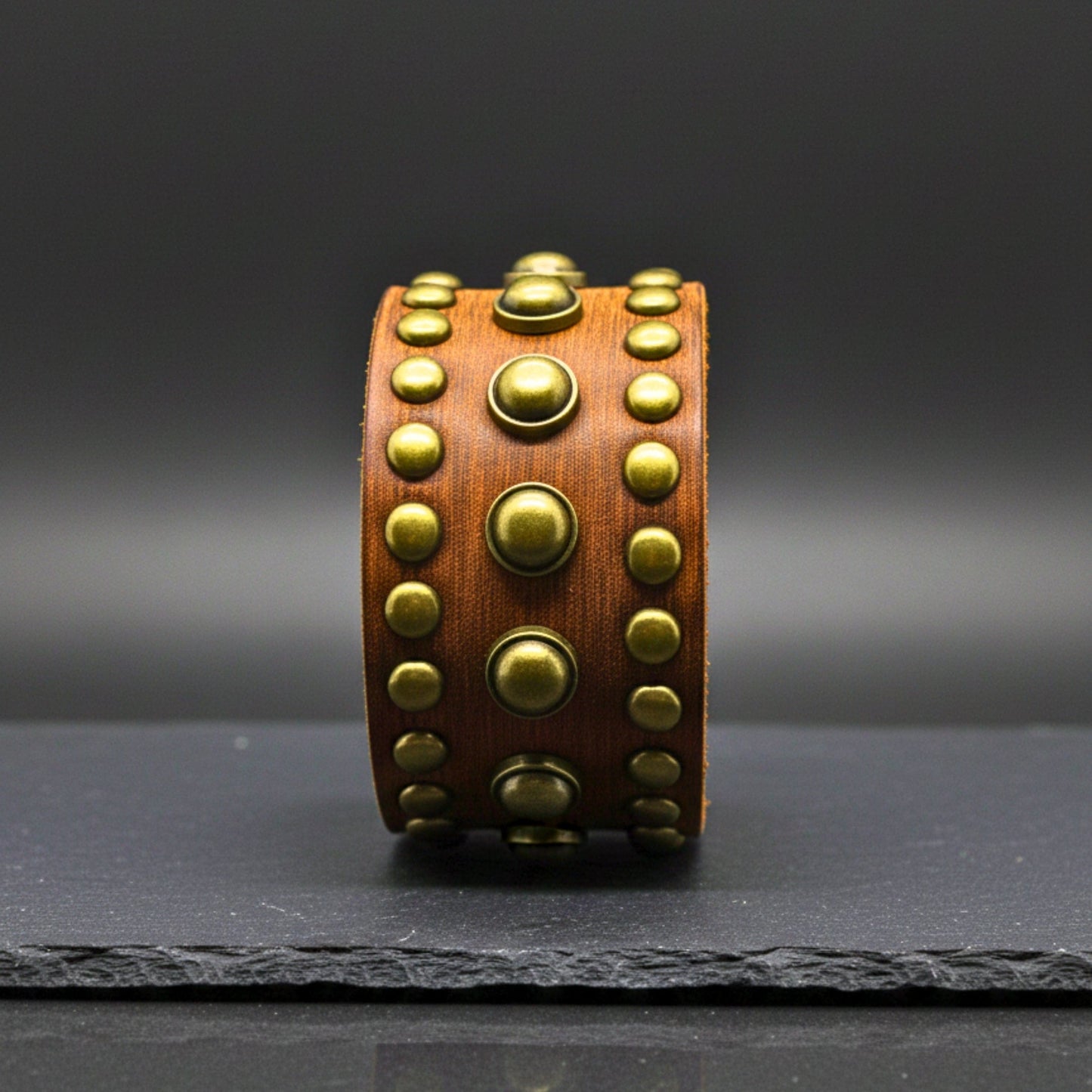 THE MEN THING Leather Bracelet VINTAGE VALOR - 40.7mm Brown Genuine Leather Adjustable Bracelet for Men & Boys (9.3 inch)