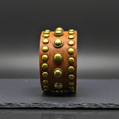 THE MEN THING Leather Bracelet VINTAGE VALOR - 40.7mm Brown Genuine Leather Adjustable Bracelet for Men & Boys (9.3 inch)