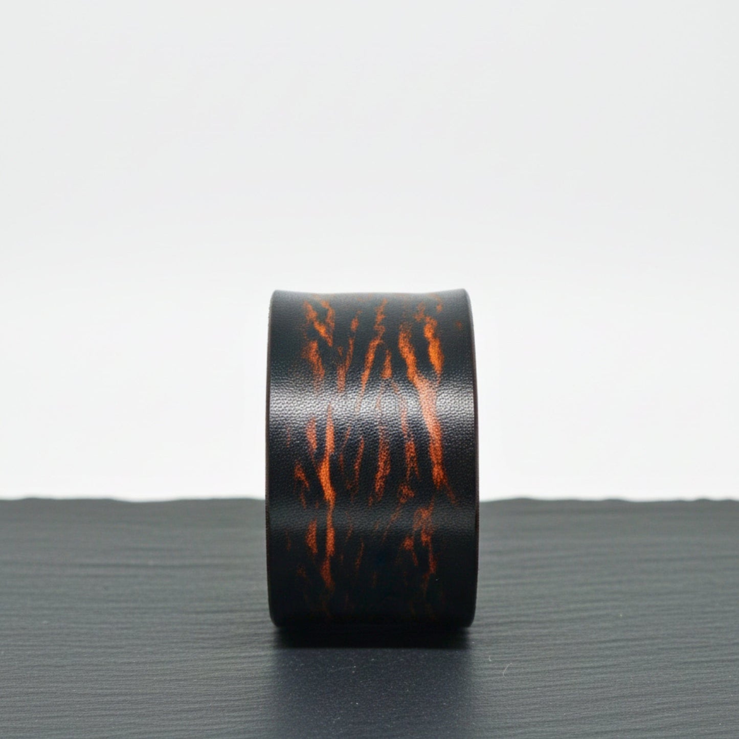 THE MEN THING Leather Bracelet WILD FLAME - 40mm Brown Genuine Leather Adjustable Bracelet for Men & Boys (9 inch)