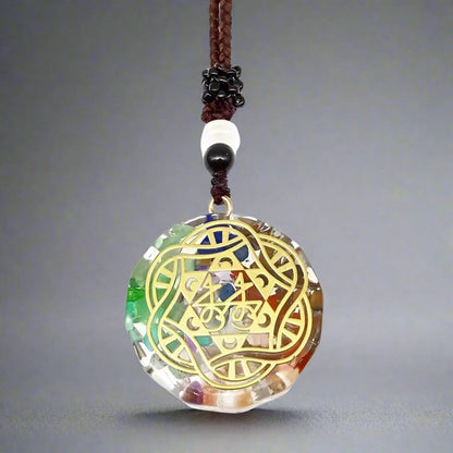 THE MEN THING Leather Necklace ASTRAL - Natural Crystal necklace with 30 inch Adjustable Rope Chain for Men & Boys