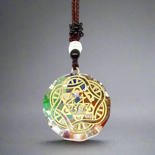 ASTRAL - Natural Crystal necklace with 30 inch Adjustable Rope Chain for Men & Boys