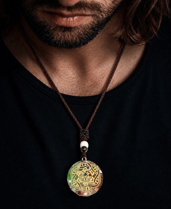 ASTRAL - Natural Crystal necklace with 30 inch Adjustable Rope Chain for Men & Boys