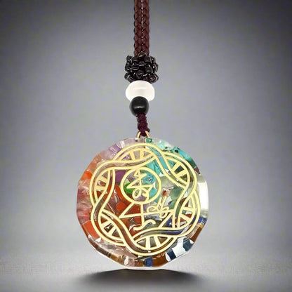 THE MEN THING Leather Necklace AURORISE  - Natural Crystal necklace with 30 inch Adjustable Rope Chain for Men & Boys