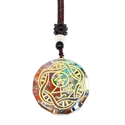 THE MEN THING Leather Necklace AURORISE  - Natural Crystal necklace with 30 inch Adjustable Rope Chain for Men & Boys