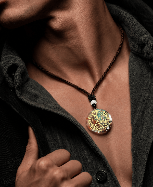AURORISE  - Natural Crystal necklace with 30 inch Adjustable Rope Chain for Men & Boys