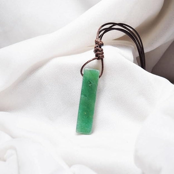 AVENTURINE MIRAGE - Natural Crystal Unshaped Pendant with Adjustable Rope Chain for Men and Boys