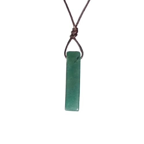 AVENTURINE MIRAGE - Natural Crystal Unshaped Pendant with Adjustable Rope Chain for Men and Boys
