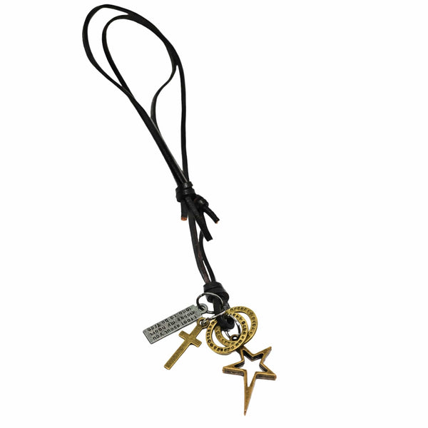 BRASS VOYAGER STAR CROSS – 1.5-Inch Pure Stainless Steel Pendant with  Adjustable Leather Rope for Men & Boys