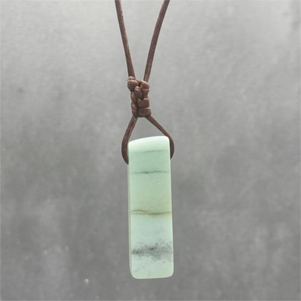 CARIBBEAN CALCITE - Natural Crystal Unshaped Pendant with Adjustable Rope Chain for Men and Boys