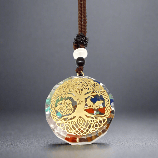 ETERNAL TREE  - Natural Crystal necklace with 30 inch Adjustable Rope Chain for Men & Boys